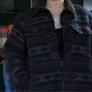 Billabong Black and Red Patterned Jacket